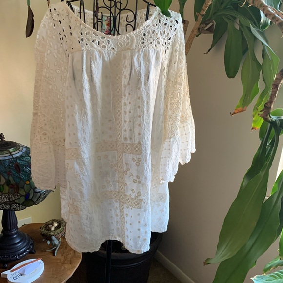 Johnny Was plaid ruffle blouse - Picture 8 of 11